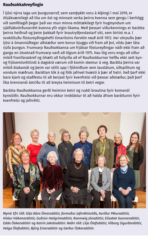 Greinargerð jafnréttisráðs skýrsla forsætisráðherra um jafnréttismál 2018-2019
