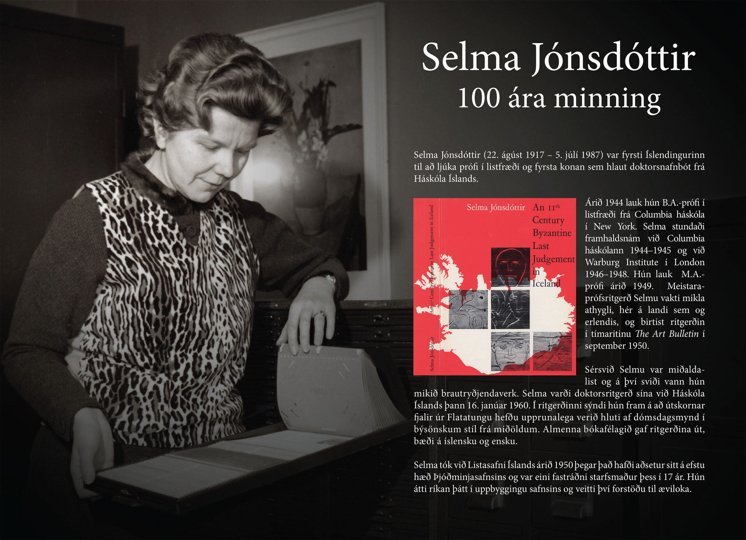 Selma Jónsdóttir sýningarspjald